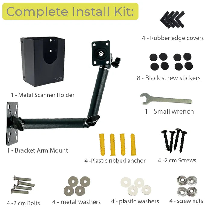 Zebra MC9401 Heavy-Duty Swing Arm Bracket Metal Scanner Holder