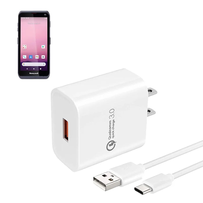 Wall Charger & USB-C Cable for Honeywell CT32 Handheld Computer
