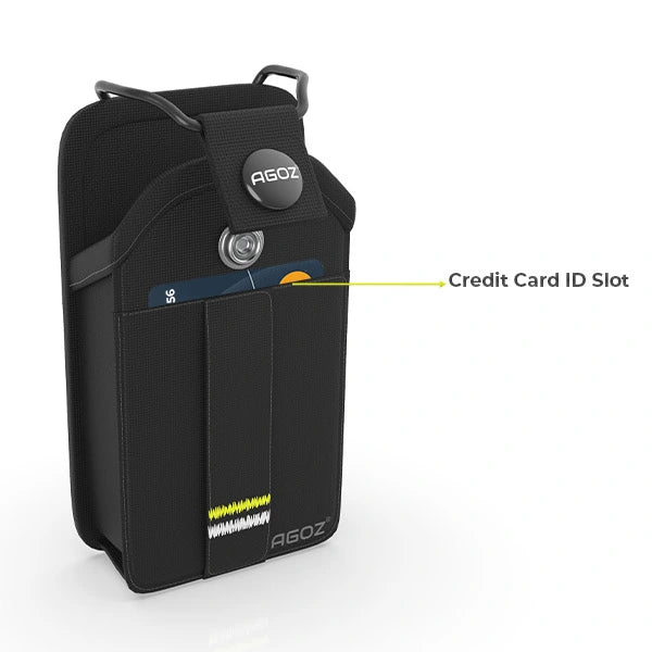 AgozTech Rugged Icom Radio Holster with front credit card ID slot for quick access