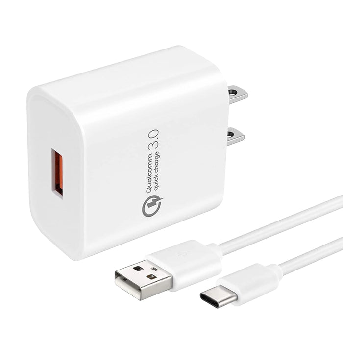 Wall Charger Adapter with USB-A to C Cable