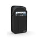 Angled view of the Agoz Sonim case holding a rugged mobile device with identification cards in the front pocket.