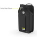 AgozTech Rugged Icom Radio Holster showing secure snap closure feature on black canvas case
