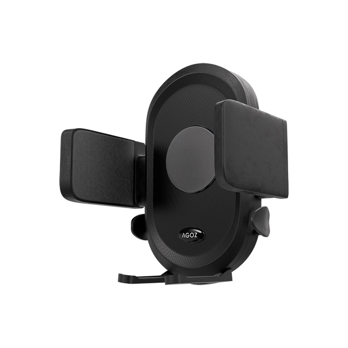 AgozTech vehicle cradle mount holder shown without a device, highlighting the adjustable side grips.