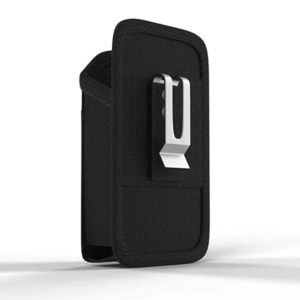 Back view of AgozTech Point Mobile scanner holster with metal belt clip