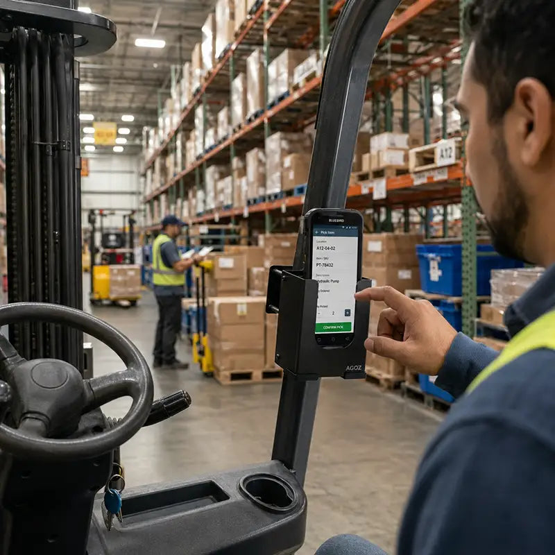 Attribuez une place fixe aux flottes de scanners Bluebird à l'intérieur des chariots élévateurs