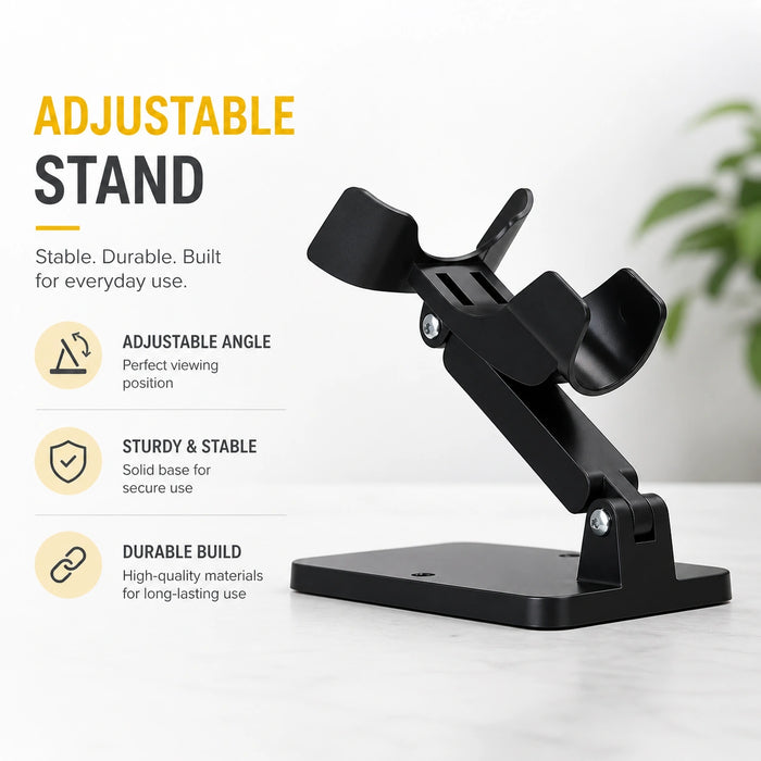 AGOZ D280 black adjustable barcode scanner stand with stable base for hands-free desktop scanning