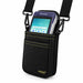 GoDaddy Smart Terminal Flex secured in an Agoz black crossbody holster with adjustable carrying strap.
