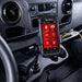Guardian RFID Spartan 3 secured in a cup holder vehicle cradle mount inside a work vehicle