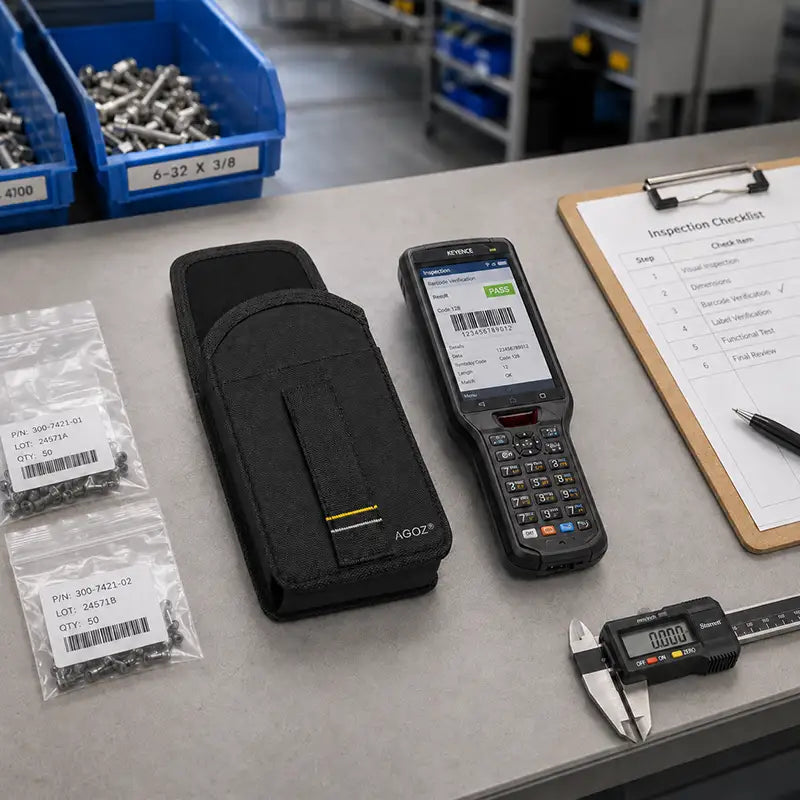 Ajustement et fonctionnalité pour l'étui robuste du scanner Keyence