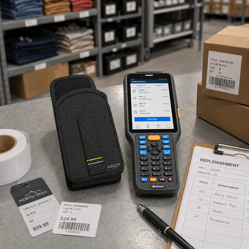Ajustement et fonctionnalité pour l'étui scanner sans prise Newland