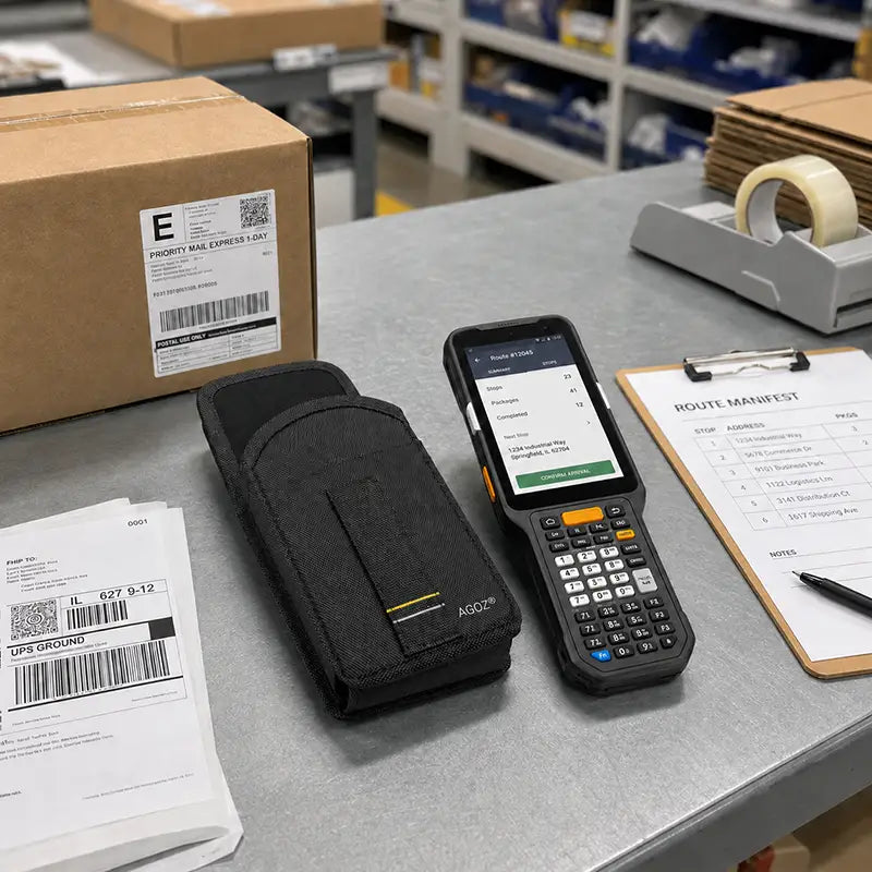 Ajustement et fonctionnalité pour l'étui de transport du scanner Point Mobile