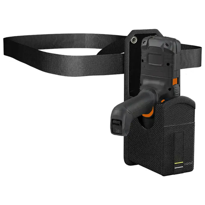 Janam XG4 rugged scanner in an AGOZ branding waist belt holster