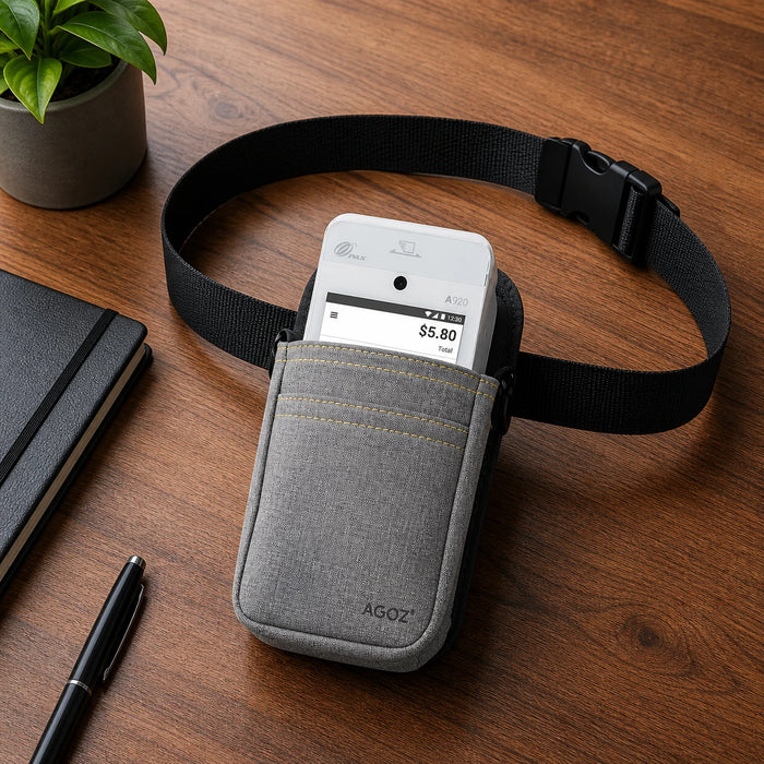 PAX POS Handheld belt waist case pouch gray for waist
