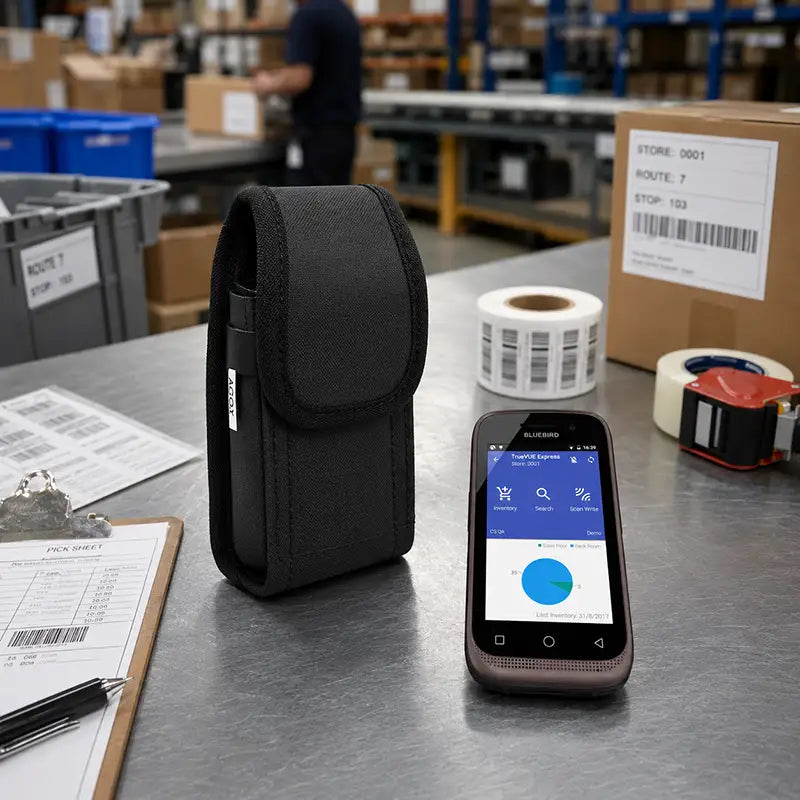Ajustement et fonctionnalité pour l'étui robuste Bluebird Rugged Scanner