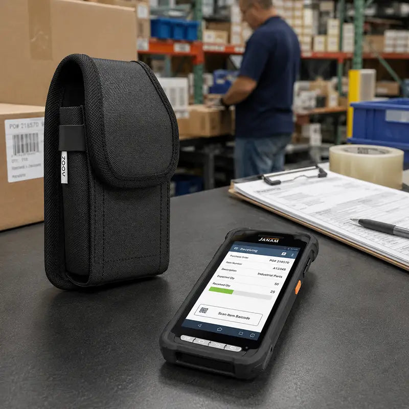 Ajustement et fonctionnalité pour l'étui robuste Janam Rugged Scanner