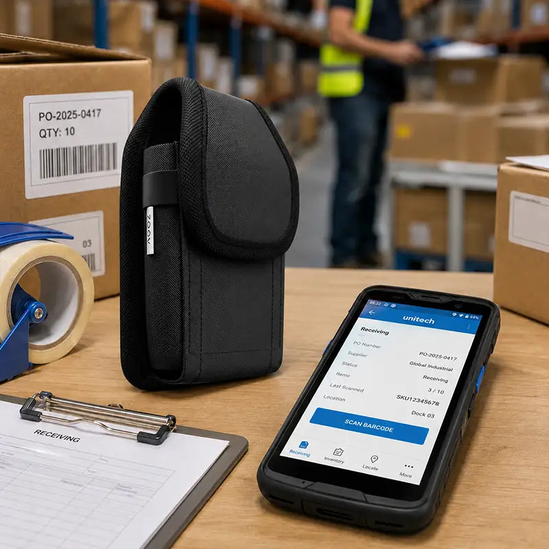 Ajustement et fonctionnalité pour l'étui robuste Unitech Scanner