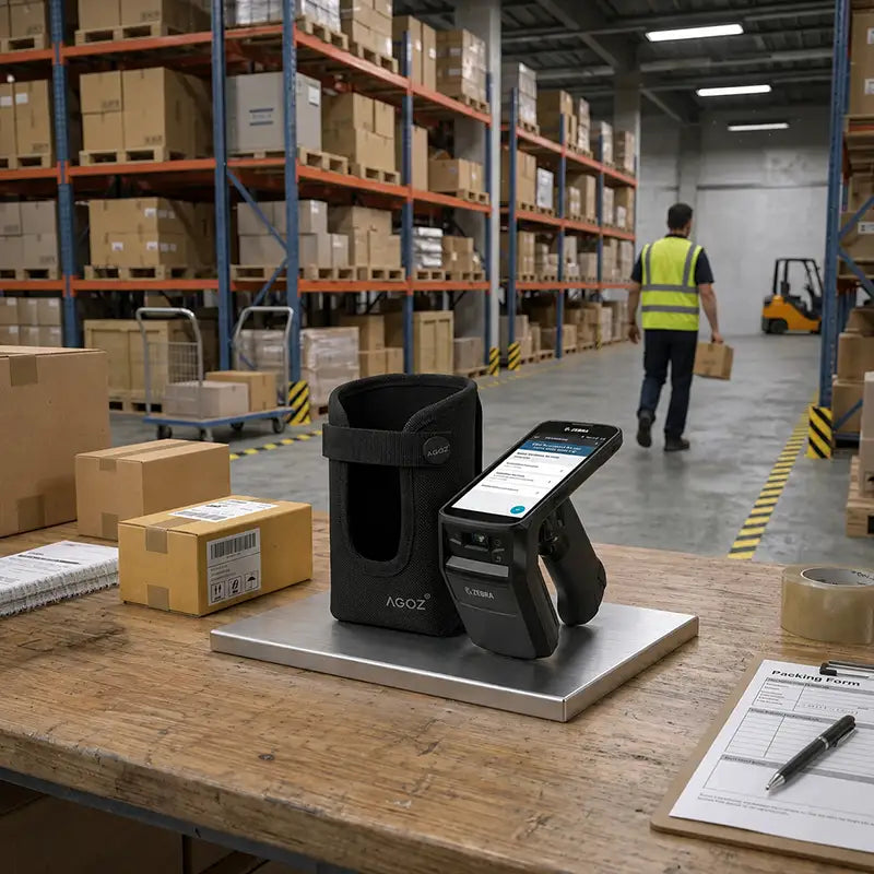 Ajustement et fonctionnalité pour étui de transport pour lecteur RFID Zebra