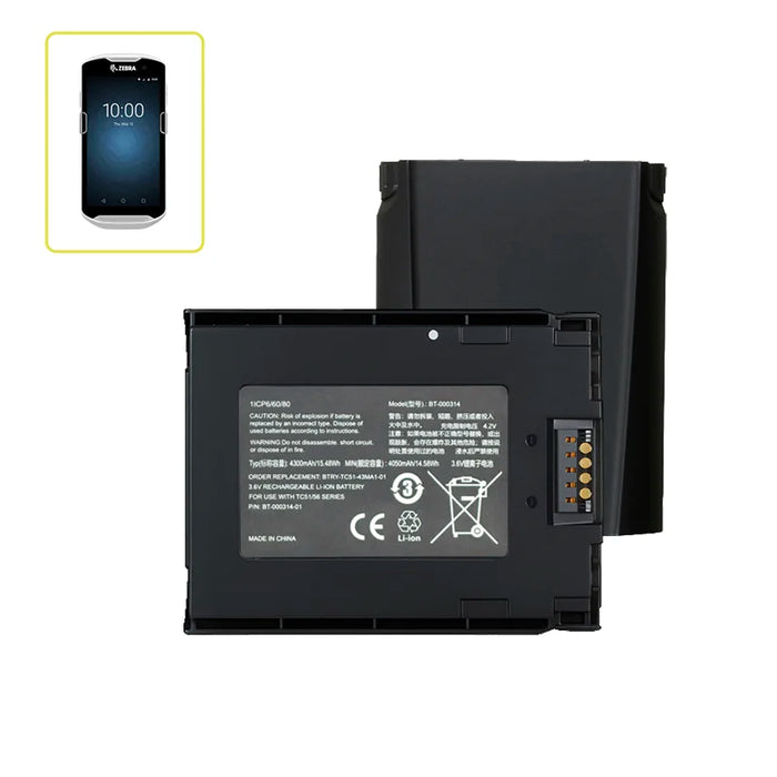 Replacement battery for Zebra Scanner BTRY-TC51-43MA1-01 / BT-000314