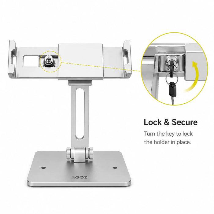 Heavy-Duty Countertop Rhino Tablet Stand - Low-Profile