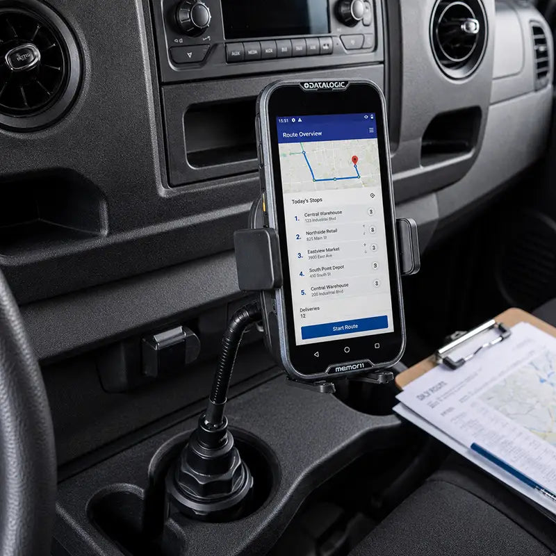 Ajustement et fonctionnalité pour support de gobelet Datalogic pour véhicule