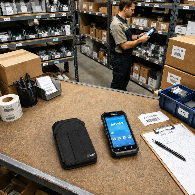 Ajustement et fonctionnalité pour l'étui de transport du scanner Almex