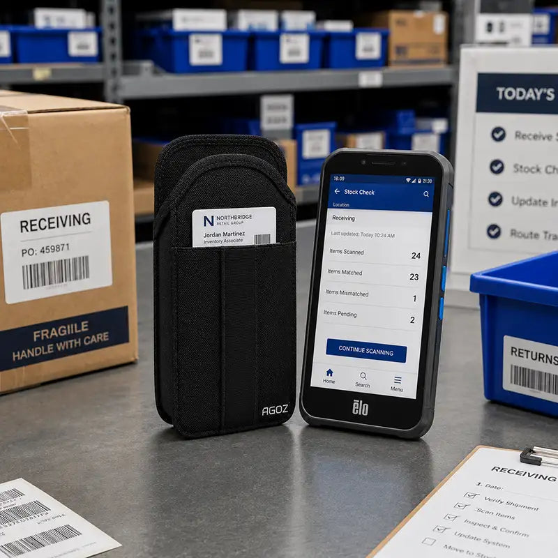 Ajustement et fonctionnalité pour l'étui robuste Elo Rugged Scanner