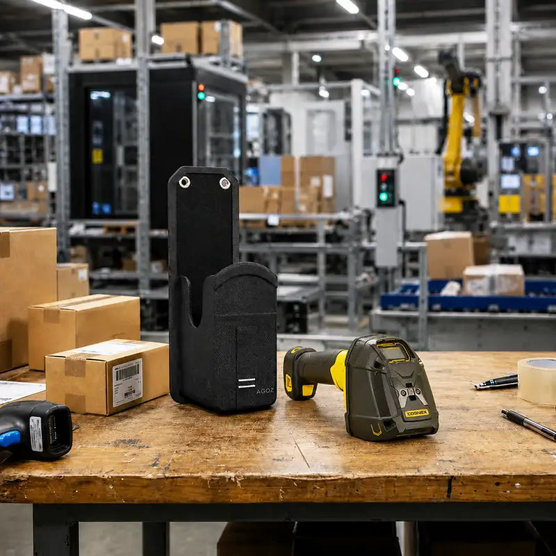 Ajustement et fonctionnalité pour l'étui de transport du scanner Cognex