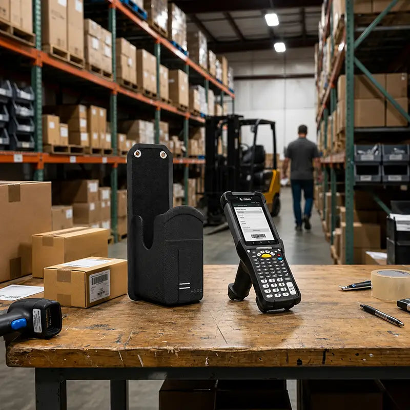 Ajustement et fonctionnalité pour l'étui pistolet du scanner Zebra