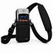SpotOn payment terminal secured in an Agoz carrying case with an adjustable crossbody sling and padded shoulder strap.