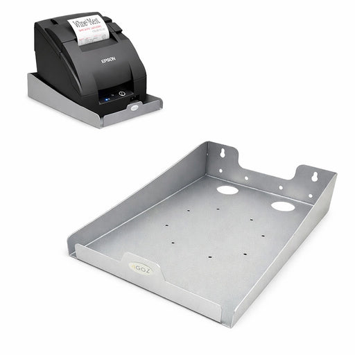 Stainless Steel Epson TM-U220D Receipt Printer Shelf - Wall Mounted