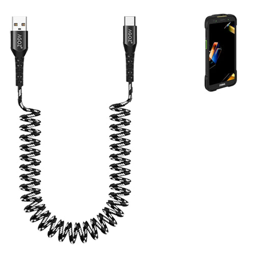 Zebra TC701 Scanner Charger Coiled USB C Cable