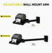 Agoz adjustable wall-mount arm for the Zebra ZD621 printer shown in 9-inch retracted and 14-inch extended positions.