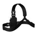 Rear angled view of Chest Harness Holster for Point Mobile Scanner showing back strap support and adjustable buckles