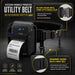 Citizen mobile printer utility belt feature callout highlighting metal buckle and padded waist support