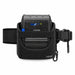 Front view of Citizen mobile printer in Agoz utility waist belt holster on white background