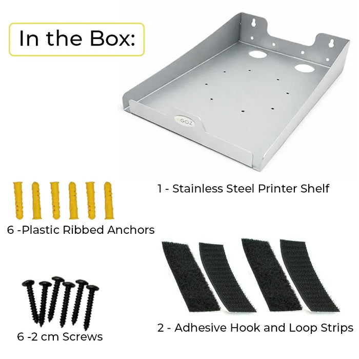 Stainless Steel Epson TM-U220D Receipt Printer Shelf - Wall Mounted
