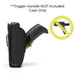 AgozTech holster case for Zebra TC58 scanner, side view, with text stating trigger handle not included